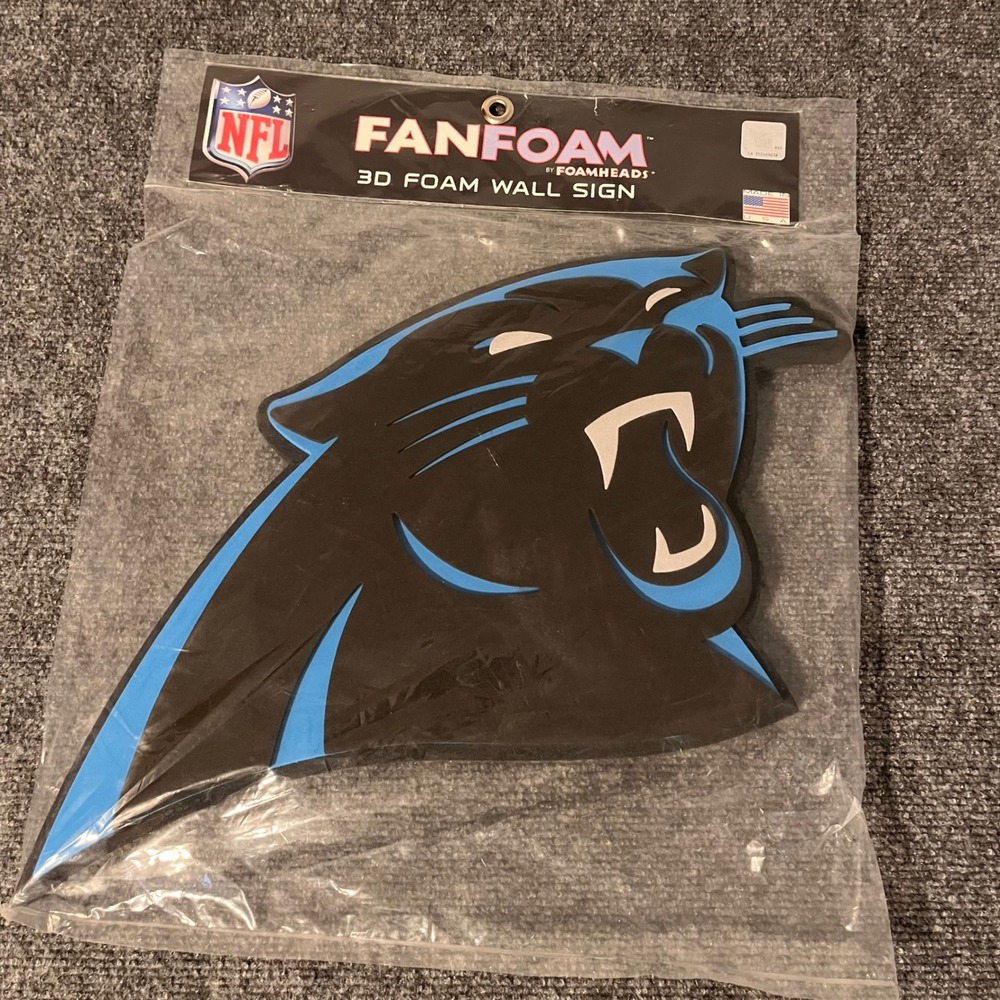 NFL Carolina Panthers FanFoam 3D Wall Sign Logo Decor FH2125 New